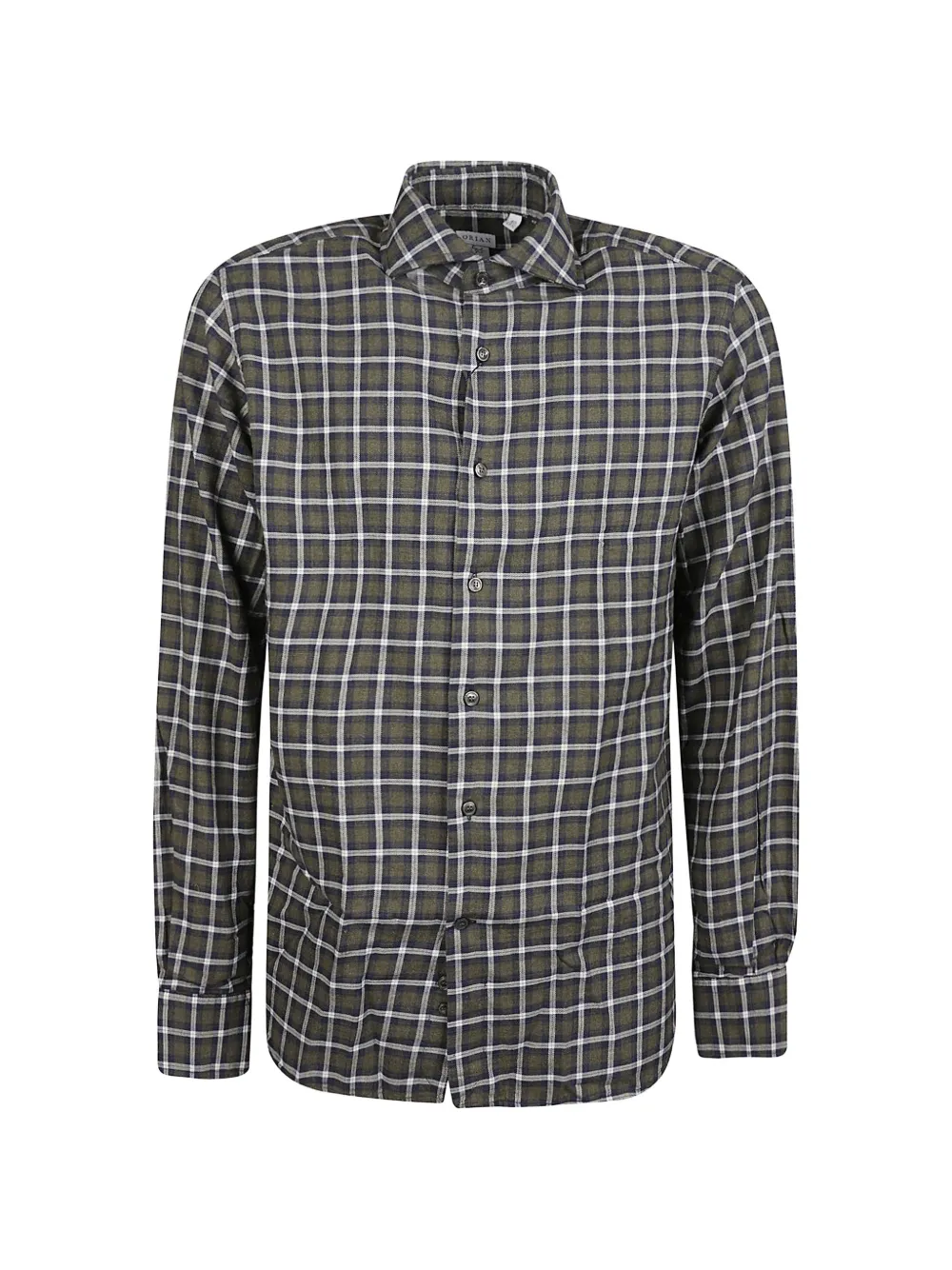 Orian check-pattern long-sleeve shirt - Grün