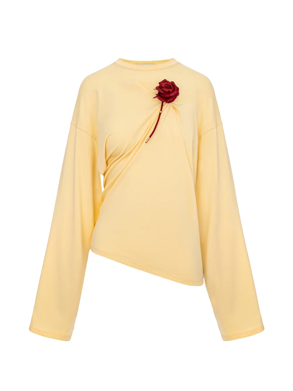 Seen Users Suspended Rose Asymmetric T-shirt In Yellow