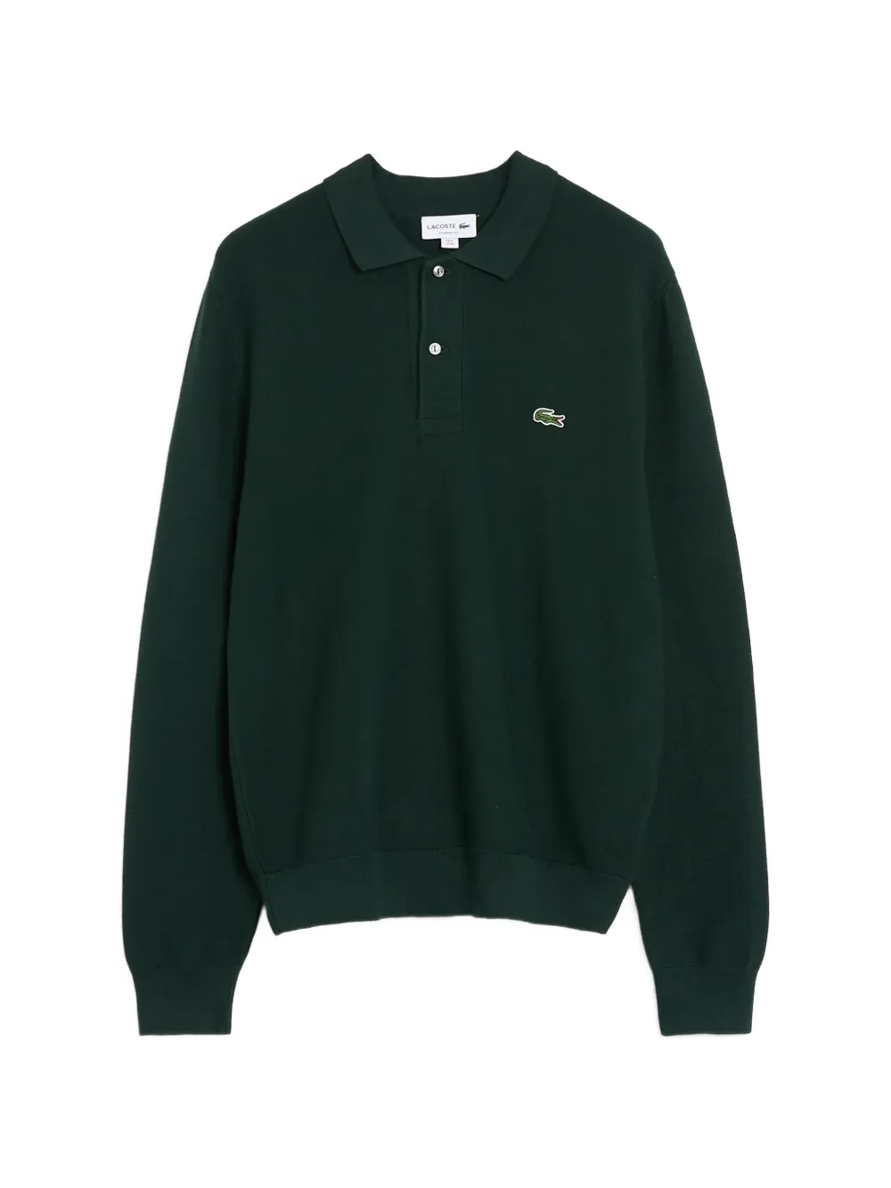 Lacoste logo-patch long-sleeve polo shirt - Grün