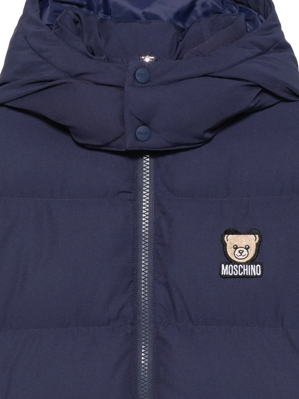 Moschino Kids Teddy Bear hooded puffer coat Blauw