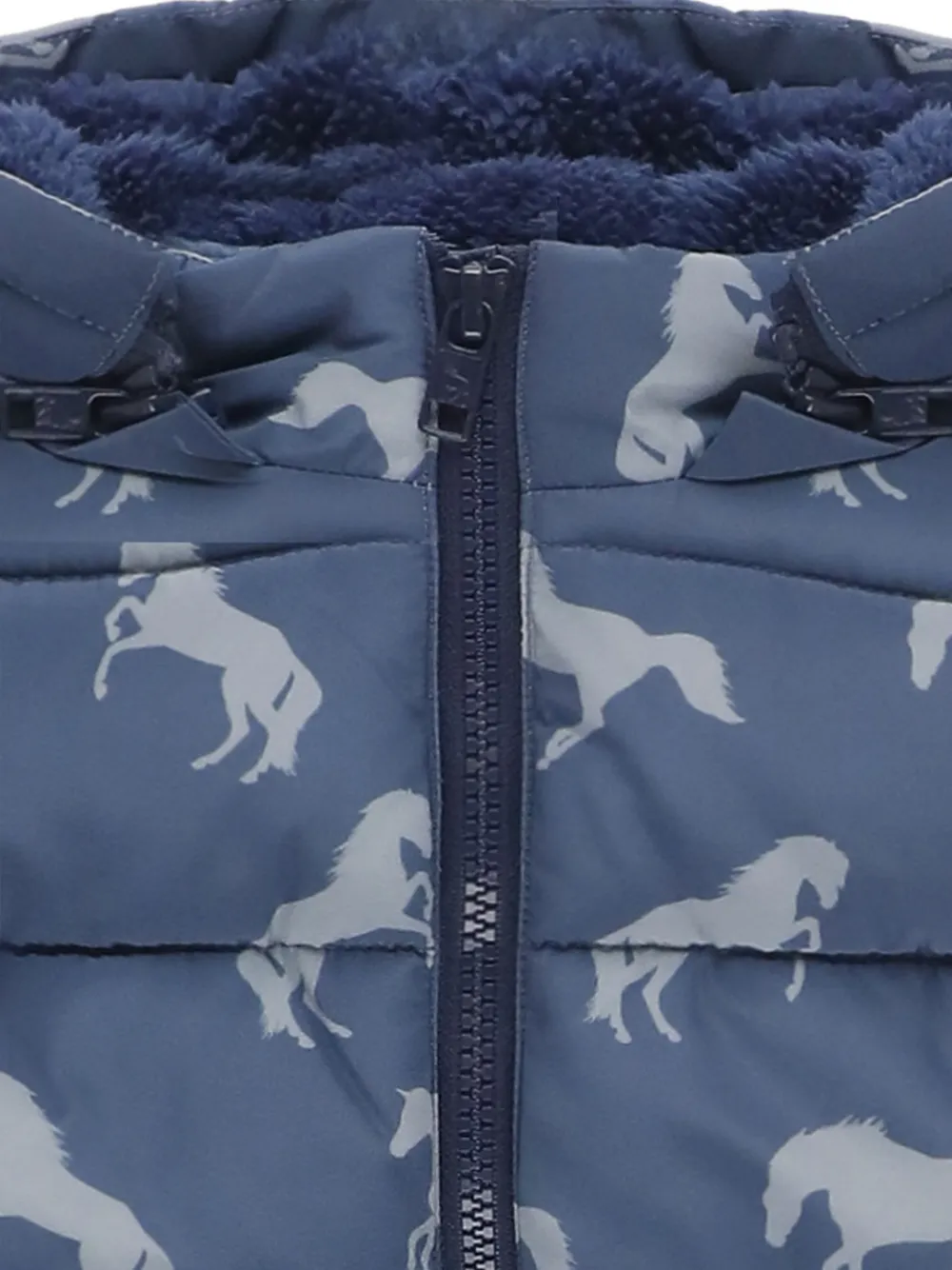 Stella McCartney Kids horse-print padded coat Blauw