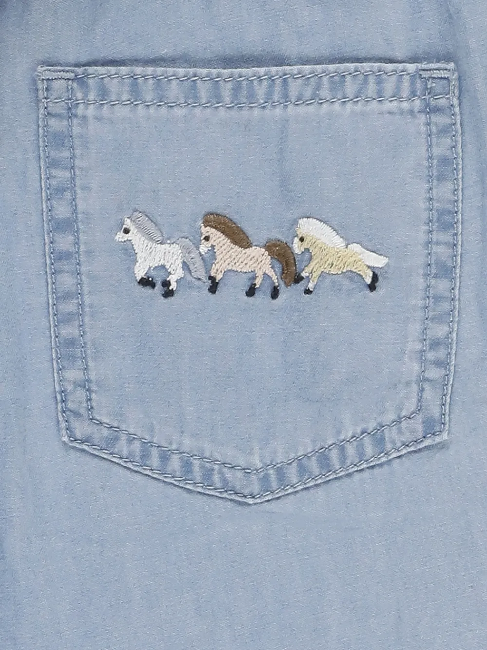 Stella McCartney Kids horse-embroidered tapered jeans Blauw