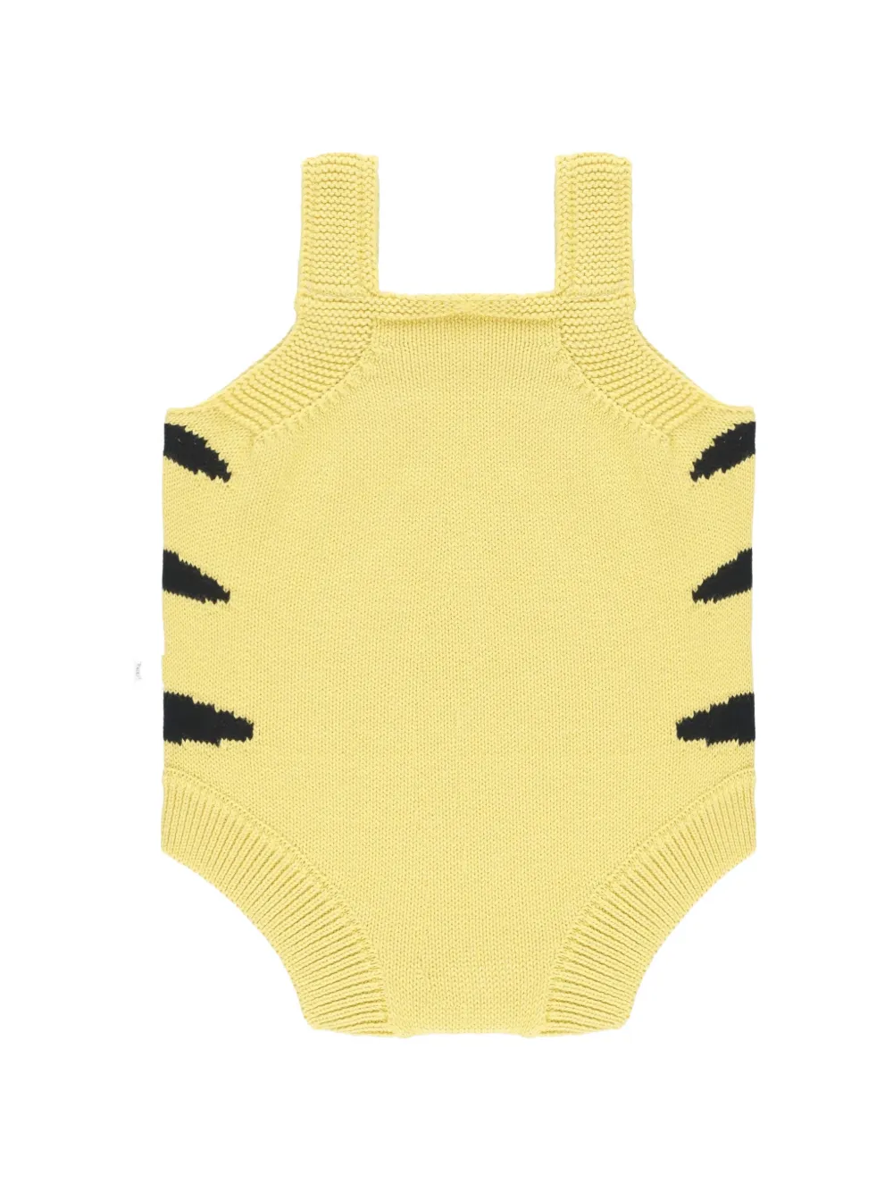 Stella McCartney Kids tiger-intarsia knitted romper Geel