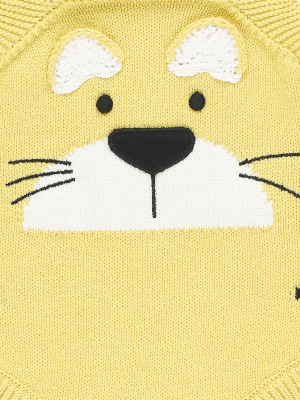 Stella McCartney Kids tiger-intarsia knitted romper Geel