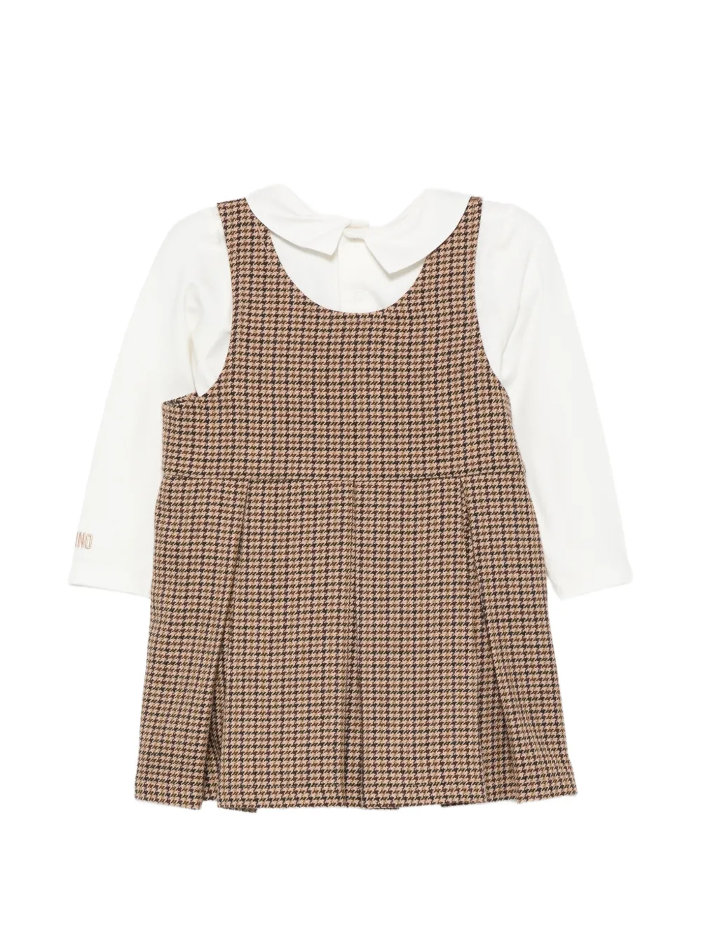 Moschino Kids T-shirt en jurk met pied-de-poule-patroon Bruin