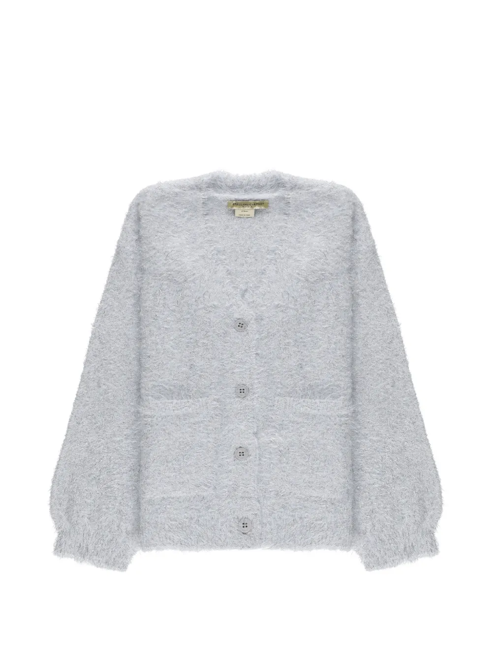 Stella McCartney Kids lurex-detail brushed-effect cardigan - Gris