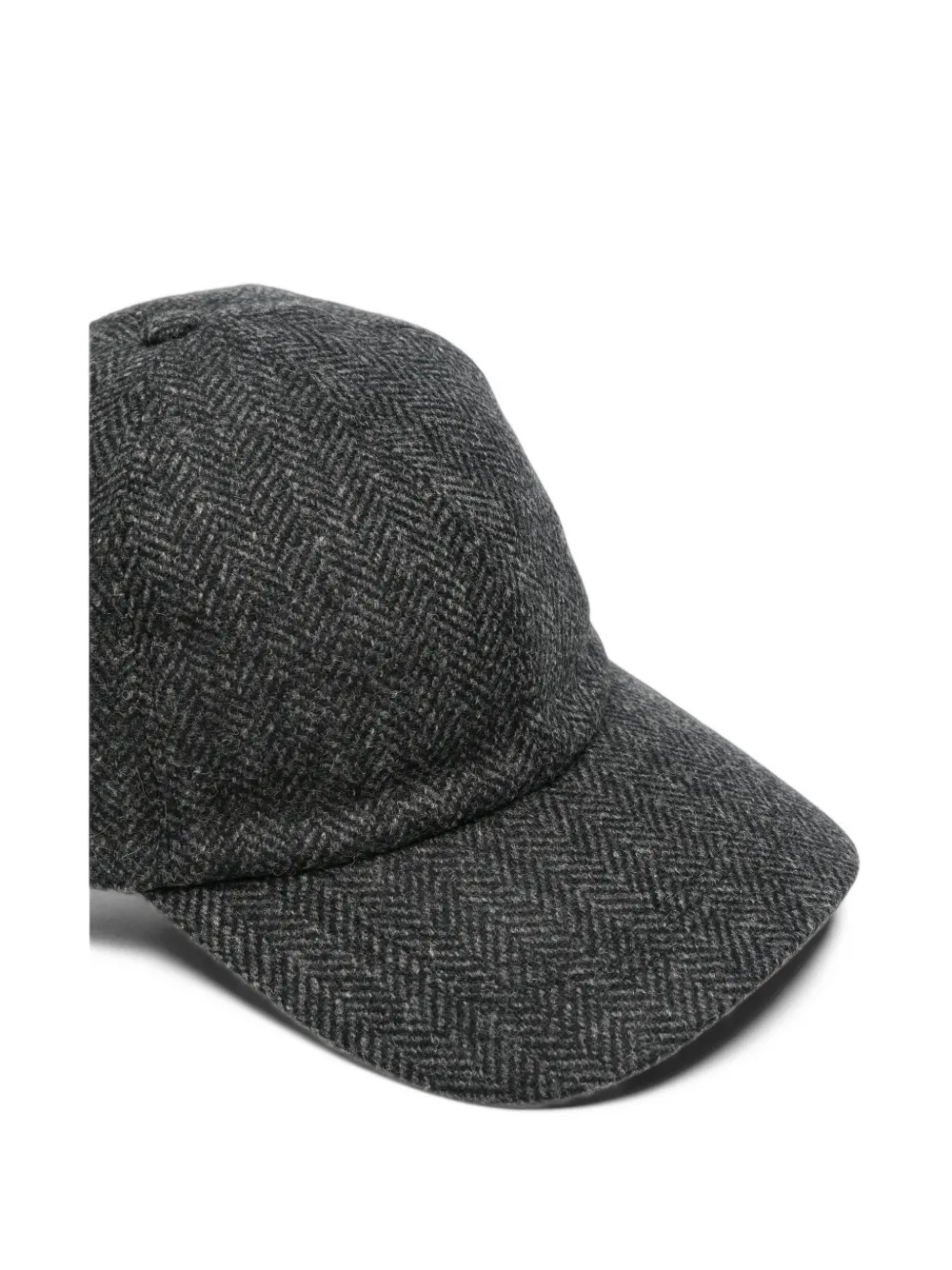 Canali herringbone-pattern wool cap Grijs