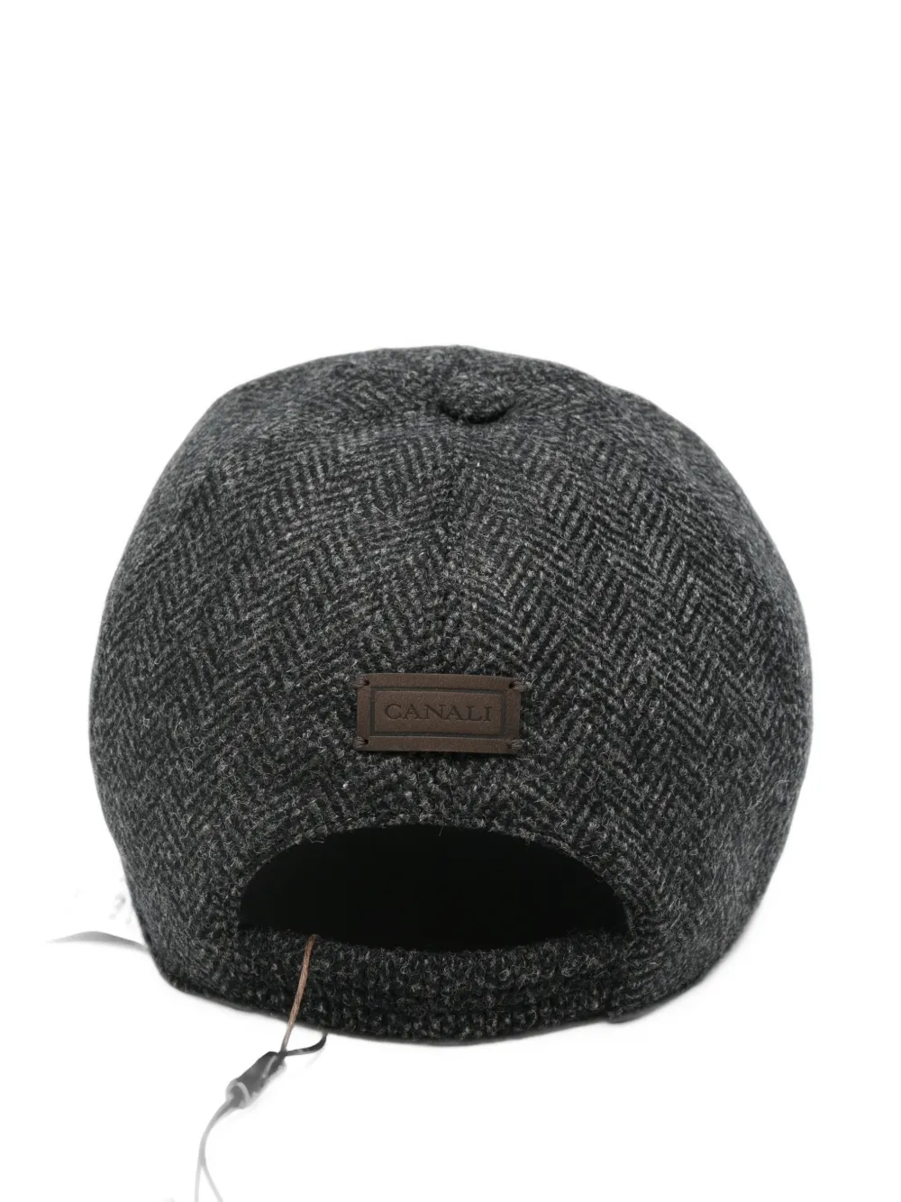 Canali herringbone-pattern wool cap Grijs