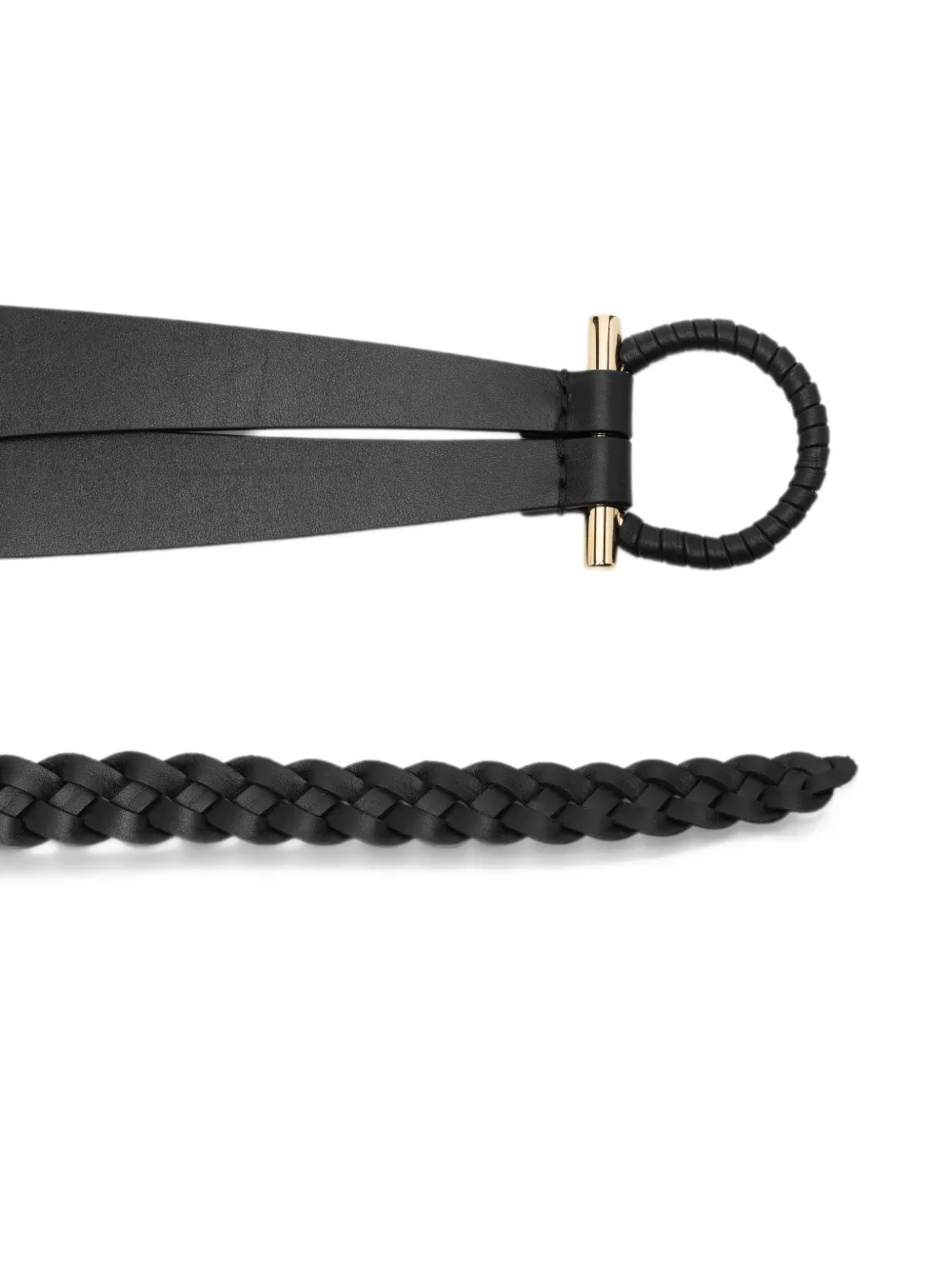Ferragamo braided leather belt Zwart