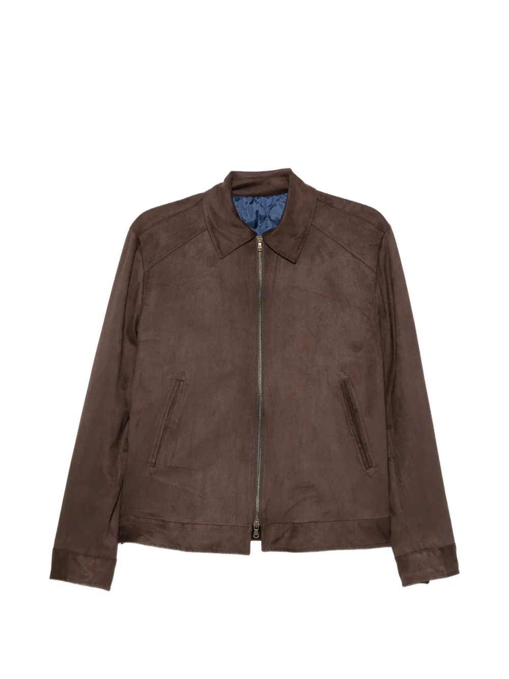 officina sartoriale suede-effect zip-up jacket - Braun