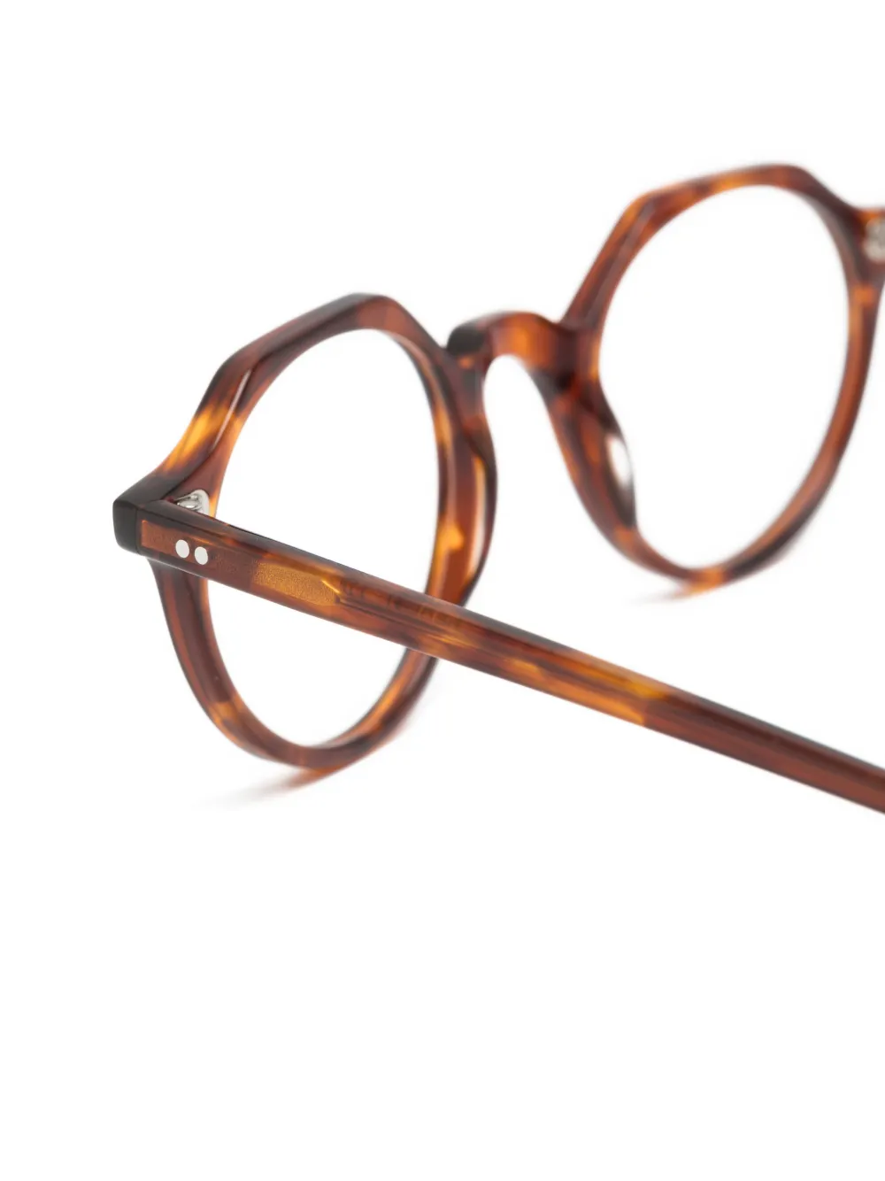 Lesca Heri geometric-frame glasses Bruin