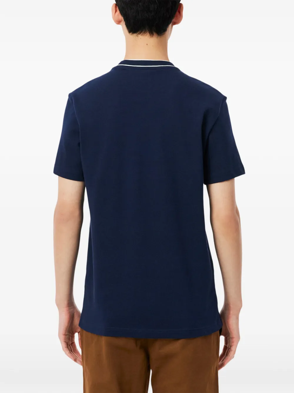 Lacoste T-shirt met contrasterende afwerking Blauw