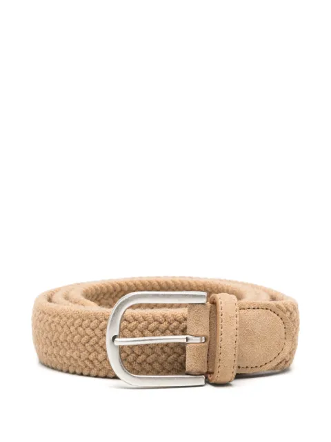 Canali braided suede-trim belt