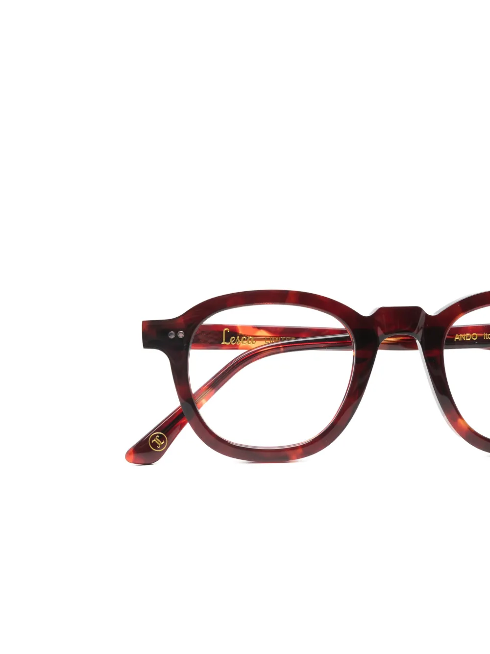 Lesca Ando tortoiseshell-effect glasses Bruin