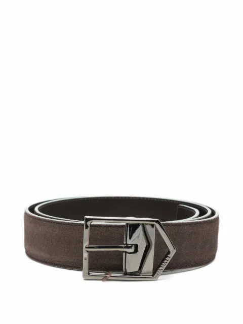 Canali suede logo-engraved belt