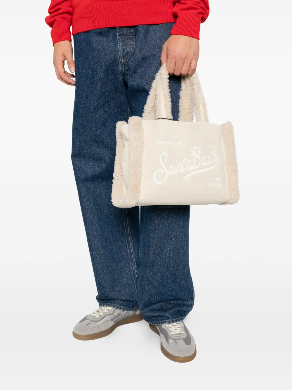 MC2 Saint Barth Colette shearling tote bag Beige
