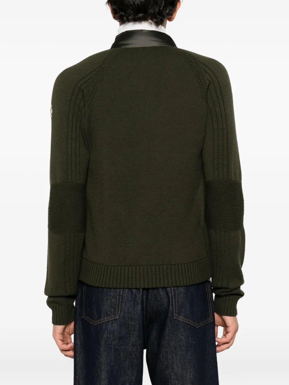 Moncler Grenoble quilted-panel padded jacket Groen