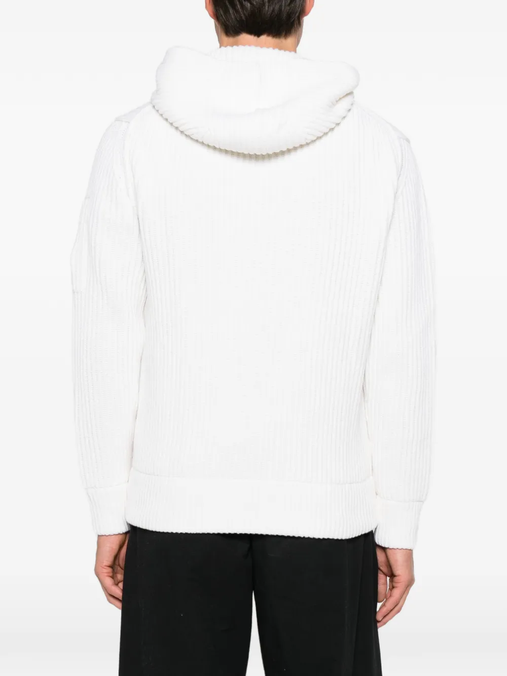 C.P. Company ribbed-knit Lens cardigan Wit