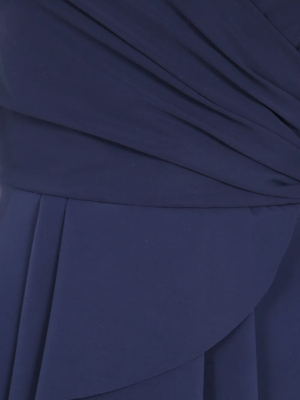 CHIARA BONI La Petite Robe Ariane midi-jurk met ronde hals en ruches Blauw