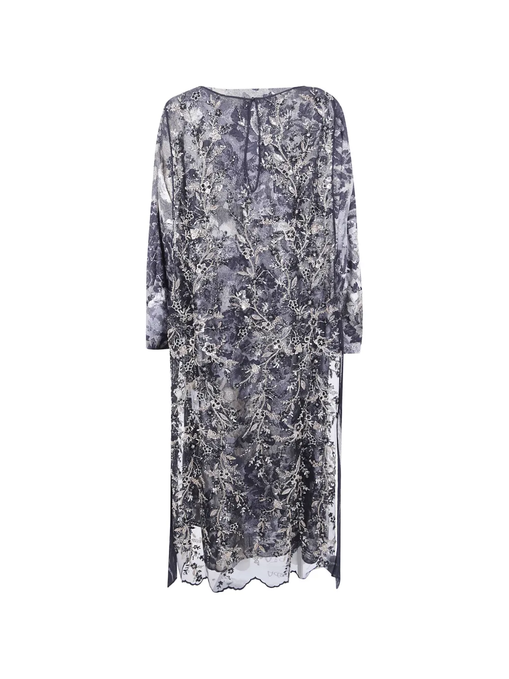 Antonio Marras bead-embellished floral-lace midi dress Grijs