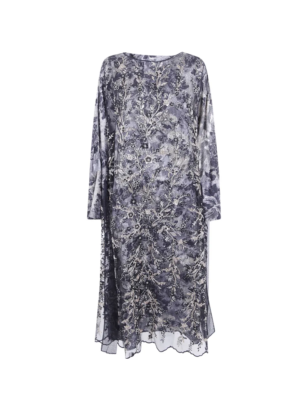 Antonio Marras bead-embellished floral-lace midi dress Grijs