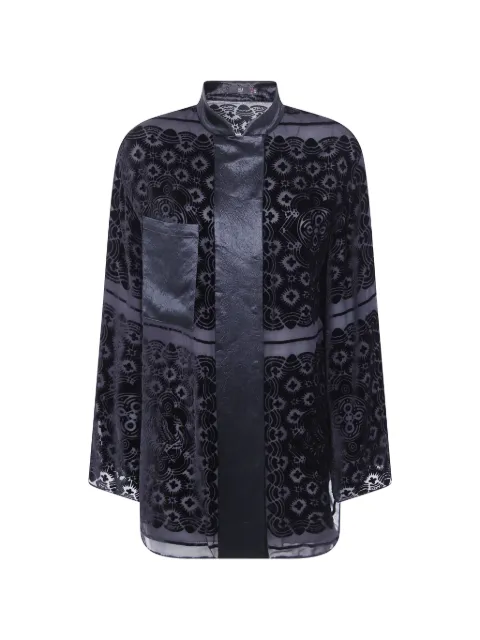 HUI MILANO Seidenbluse aus Burnout-Samt