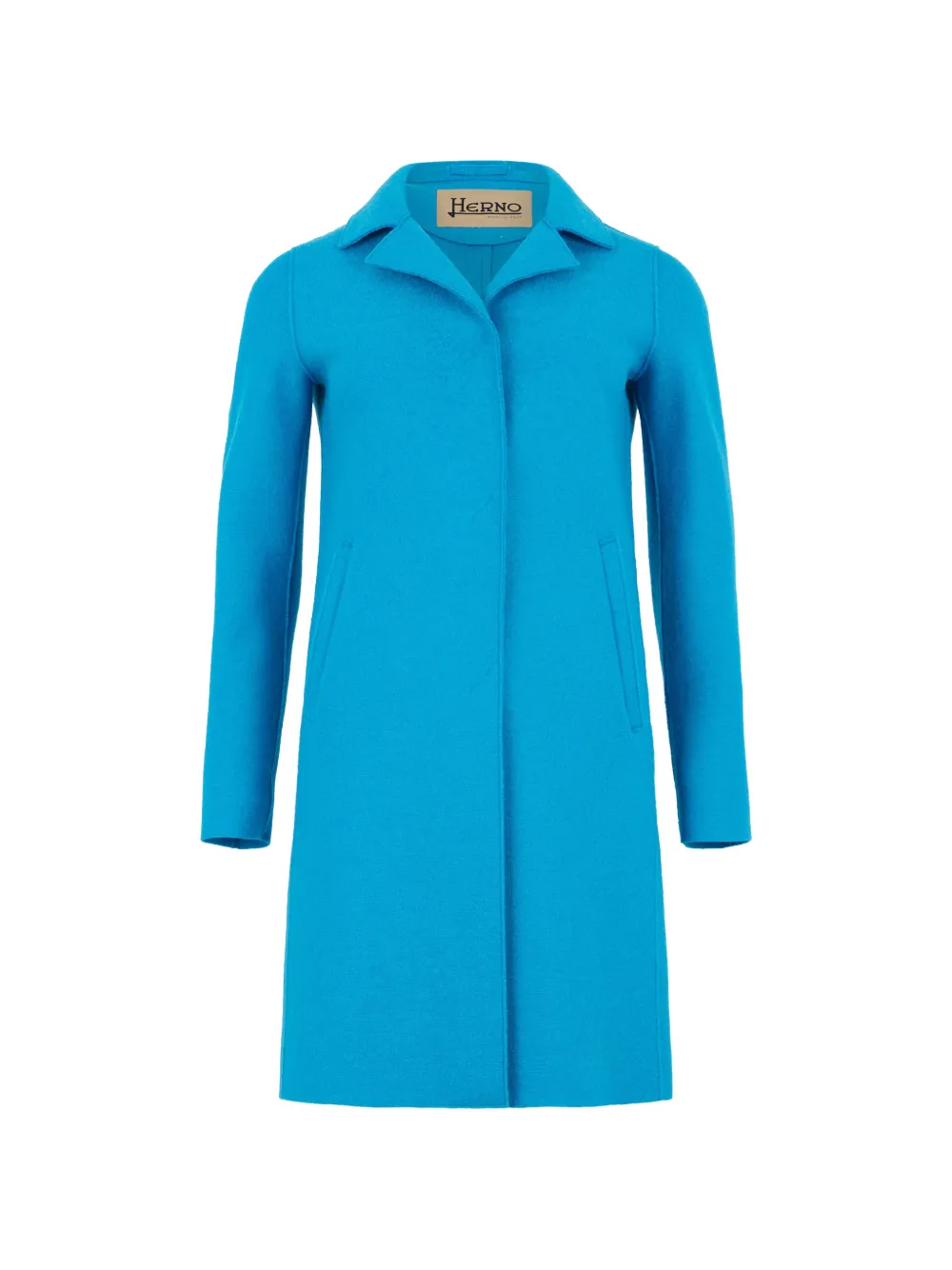 Herno Concealed-fastening Coat In Blue