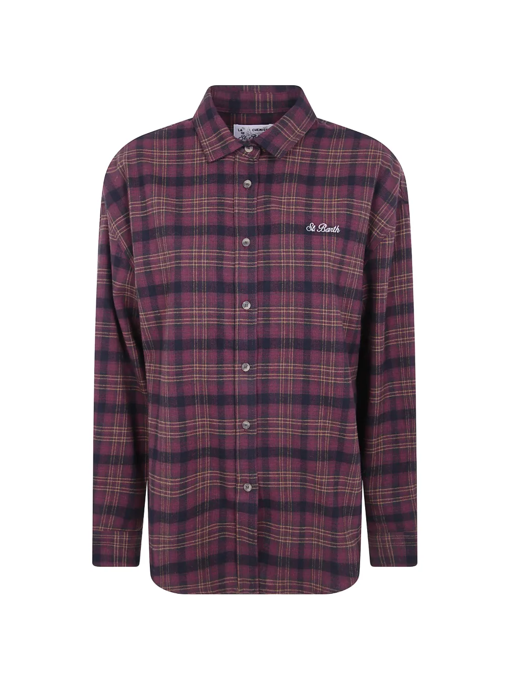 MC2 Saint Barth Lully cotton flannel shirt with Hello Kitty-embroidery special edition Rood