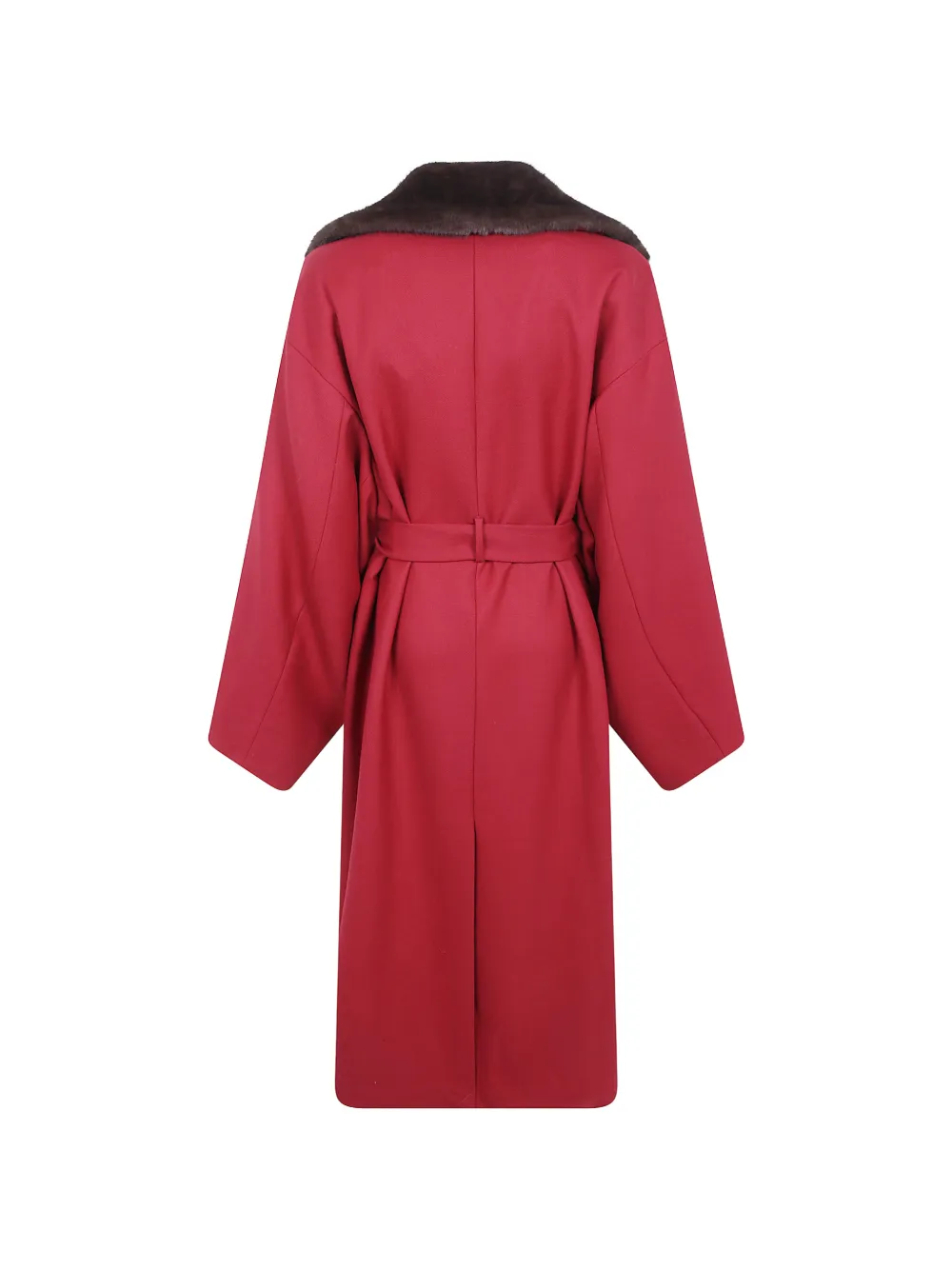 HUI MILANO Mantel van imitatiebont Rood