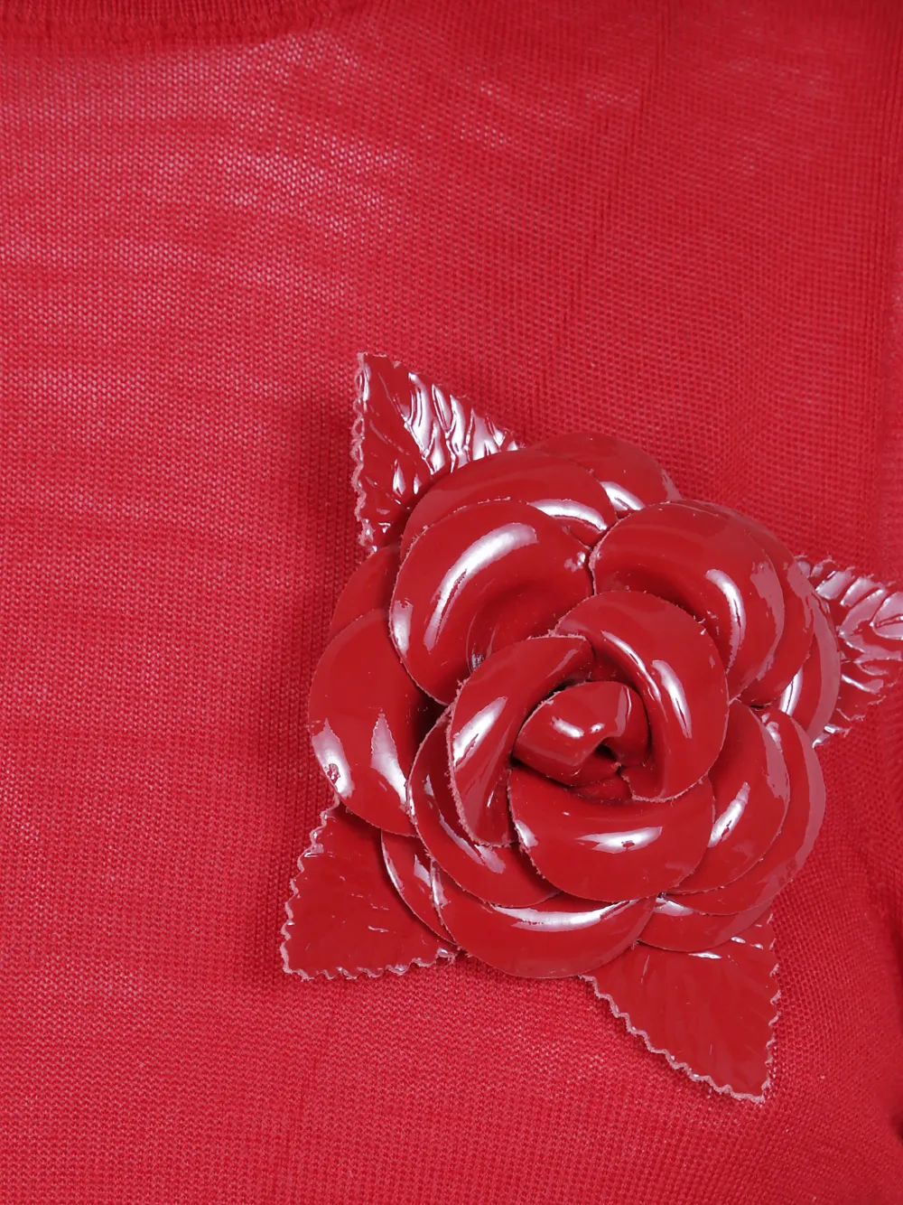 Blumarine Trui met gedrapeerde mouwen en hoge hals Rood