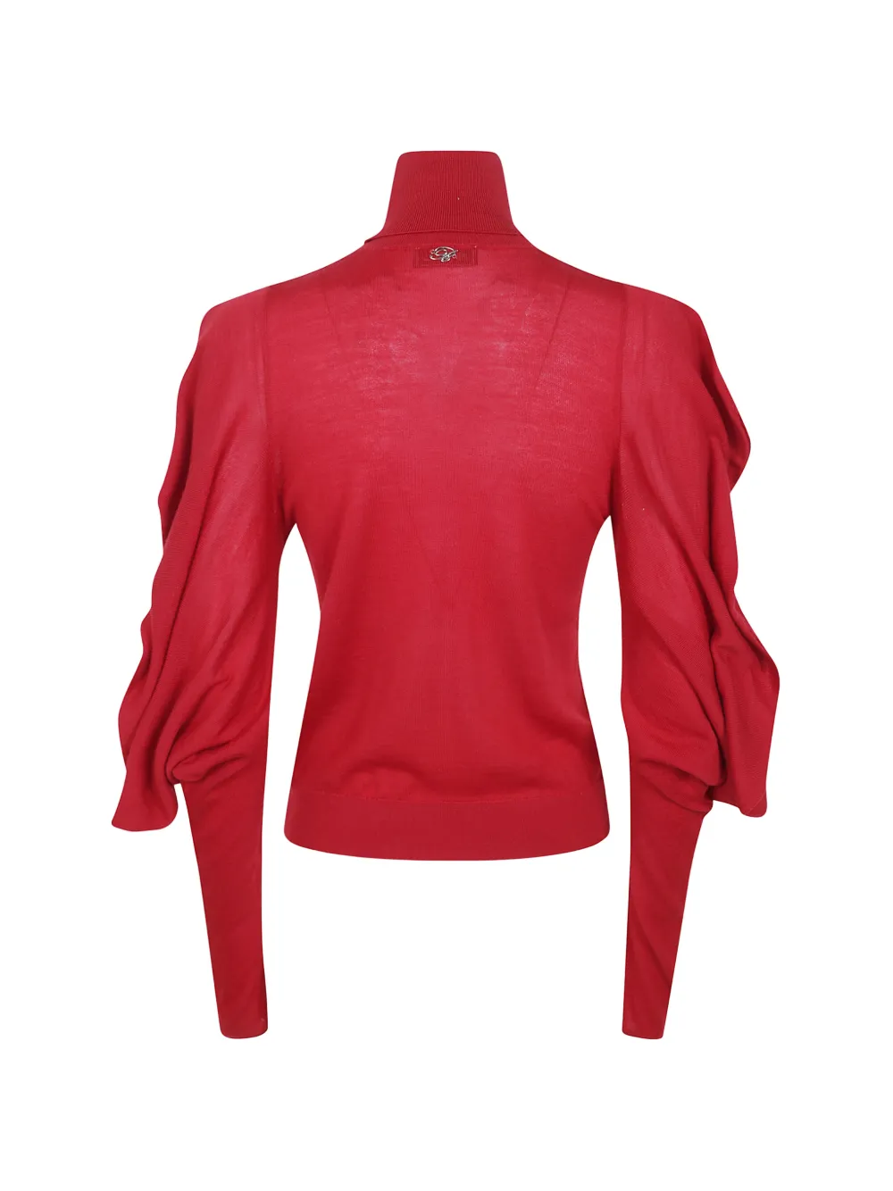 Blumarine Trui met gedrapeerde mouwen en hoge hals Rood