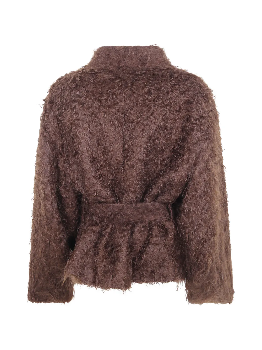 HUI MILANO Mohair jack met ceintuur Bruin