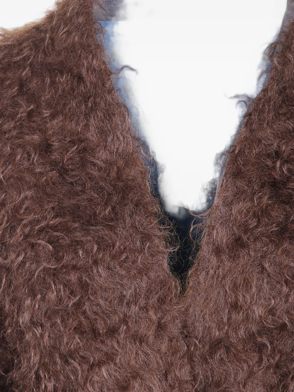 HUI MILANO Mohair jack met ceintuur Bruin