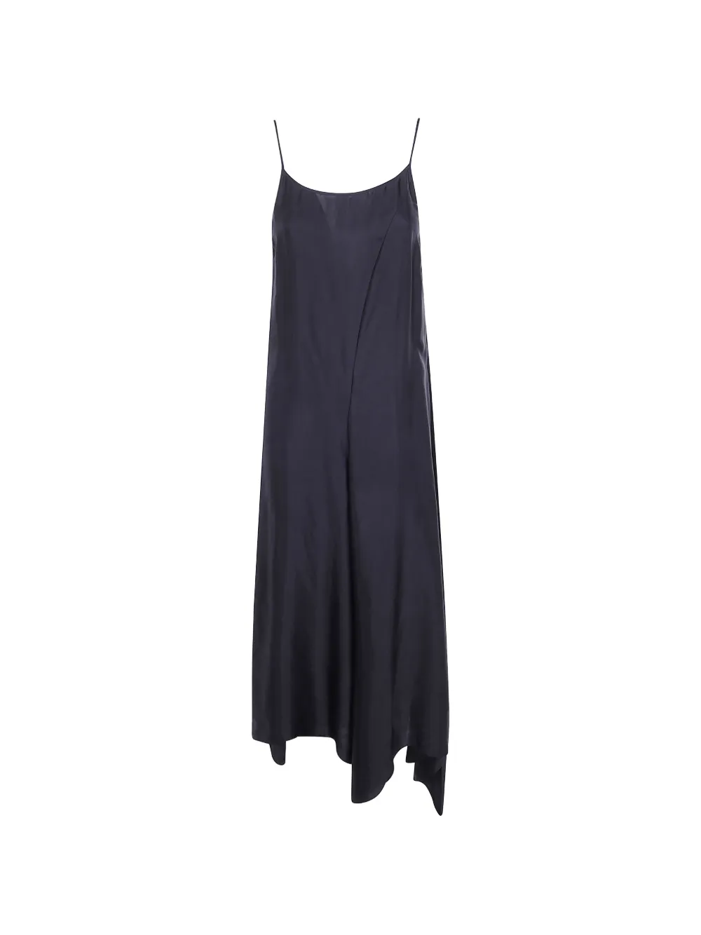 Uma Wang asymmetric satin-finish dress Zwart