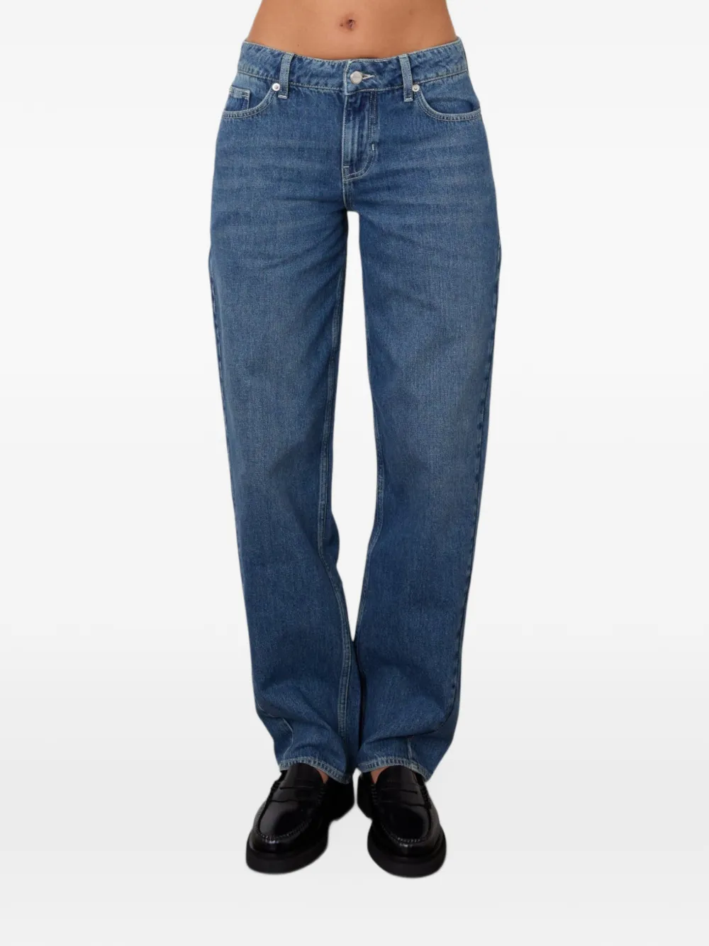 PEACHY DEN Joan mid-rise jeans - Bleu