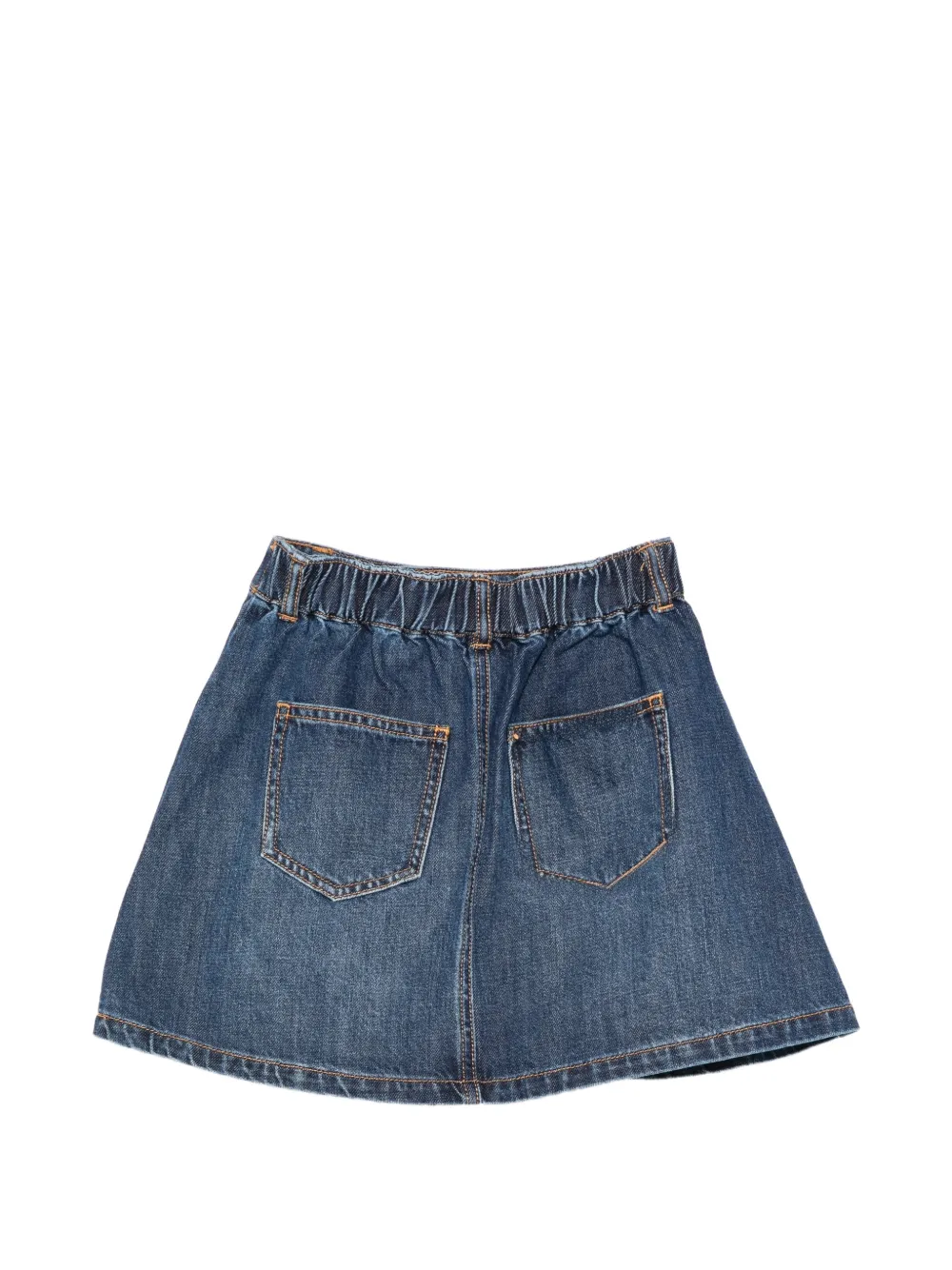 Moschino Kids logo-embroidered pleated skirt Blauw