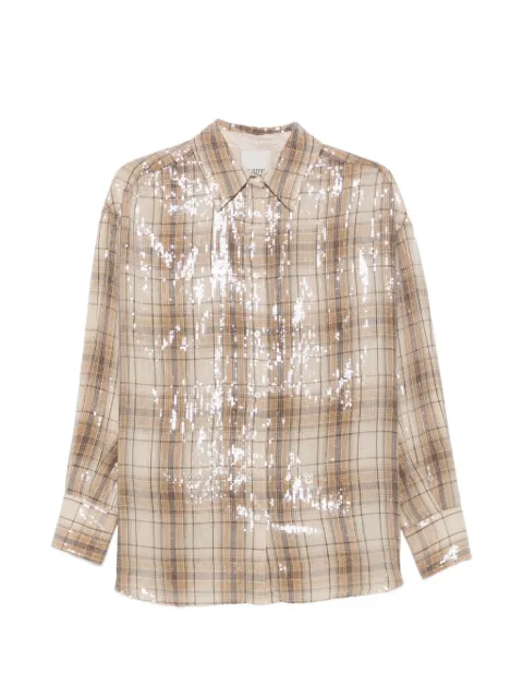 RAME sequin-embellished checked shirt