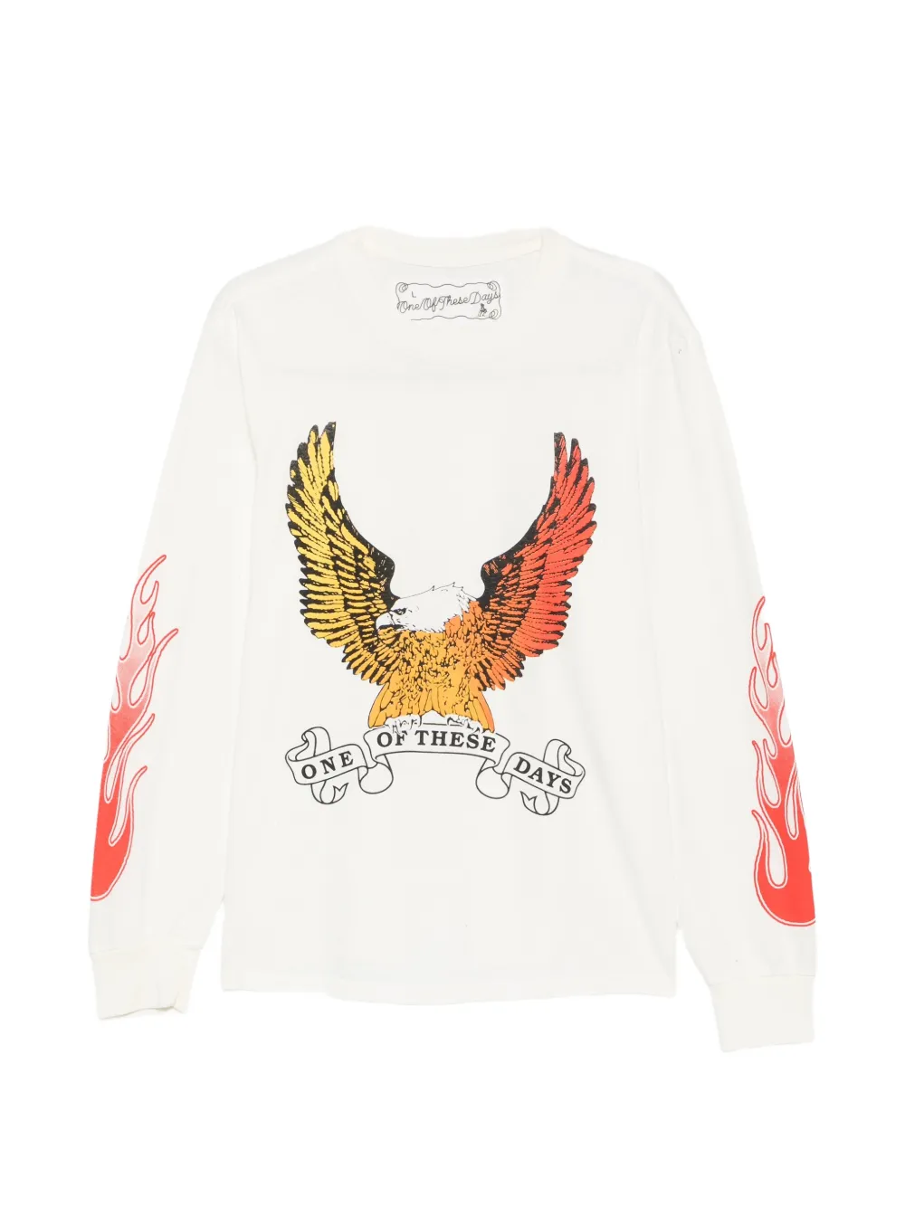 One Of These Days eagle-print long-sleeve T-shirt - Bianco