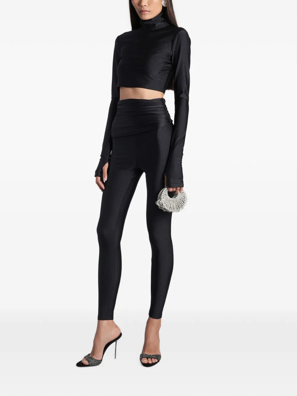 THE ANDAMANE Vicky legging met ruches Zwart