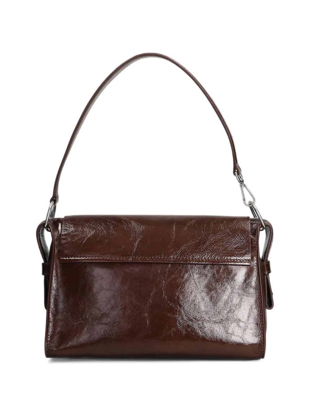 IRO Camera Loop Patent crinkled-leather shoulder bag Bruin