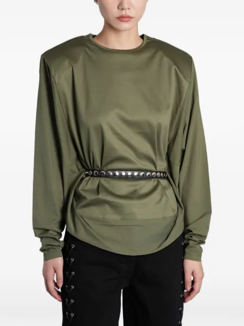 IRO Arum padded-shoulder long-sleeve T-shirt
