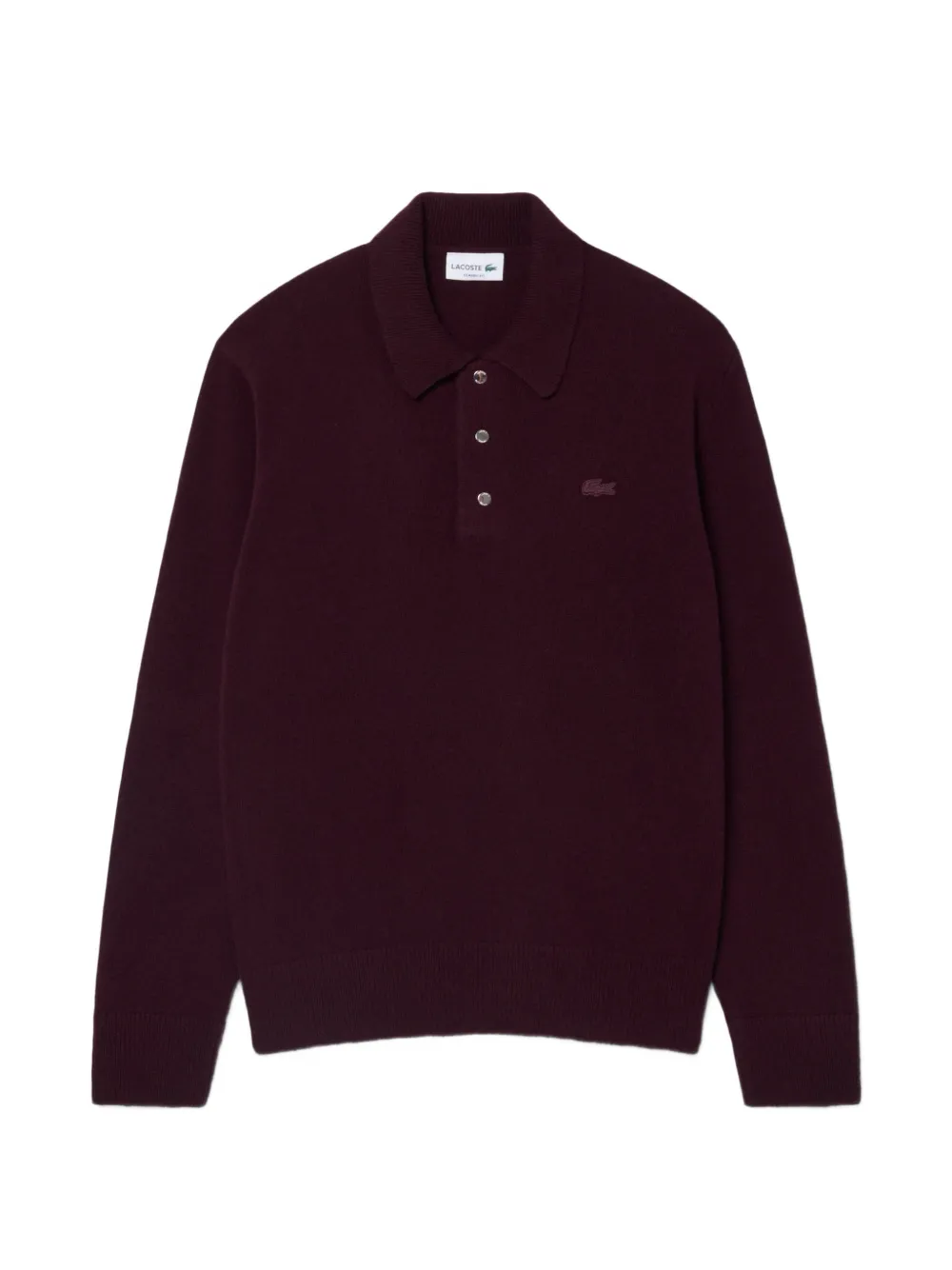 Lacoste felted-wool polo-collar sweater