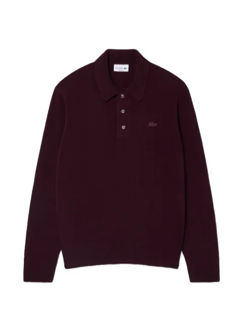 Lacoste felted-wool polo-collar sweater