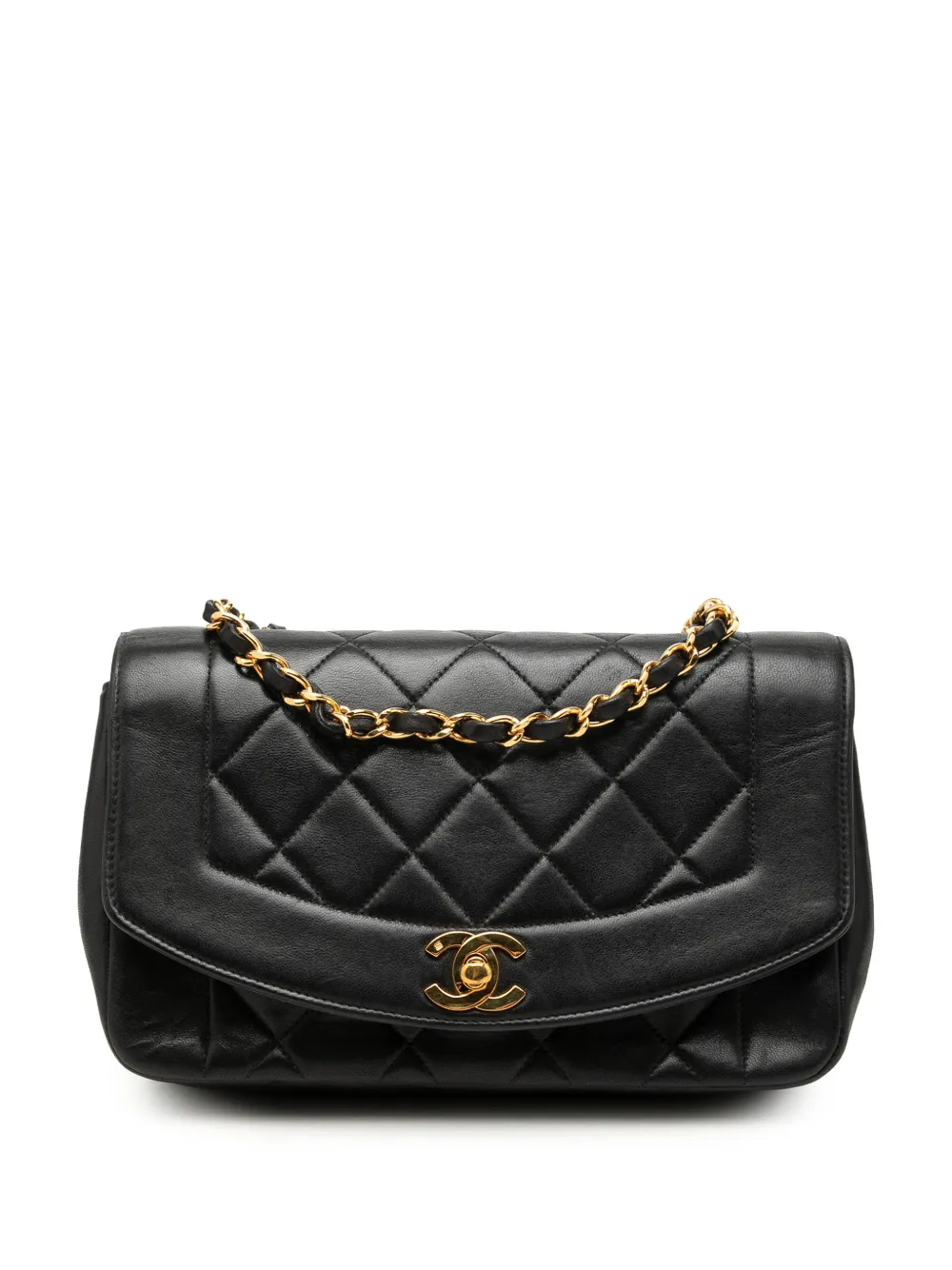 CHANEL Pre-Owned 1996-1997 Small Lambskin Diana Flap crossbody bag - Schwarz