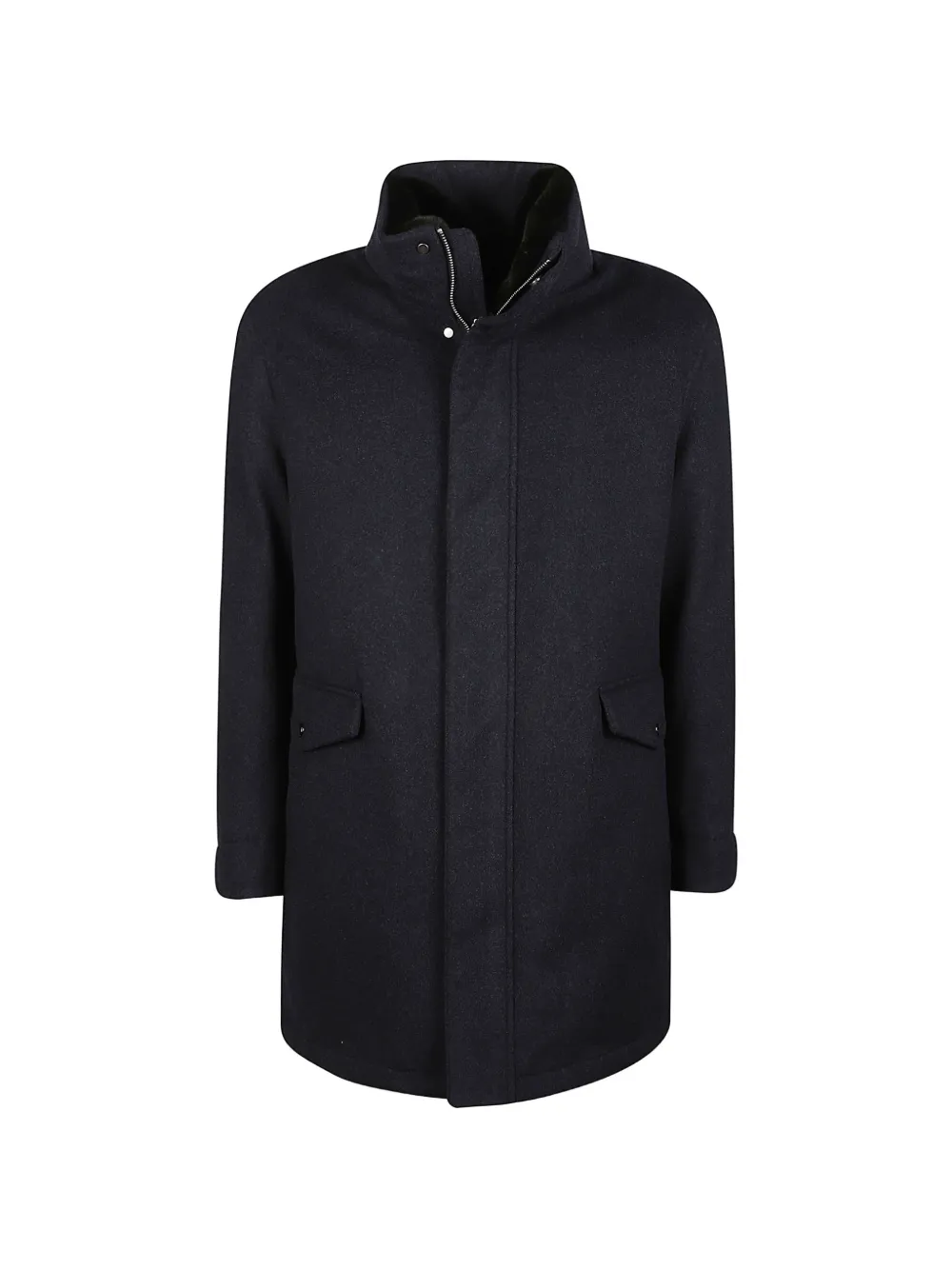 Montecore High-neck Wool Coat In Blue