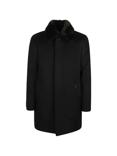 Moorer fur-collar wool coat