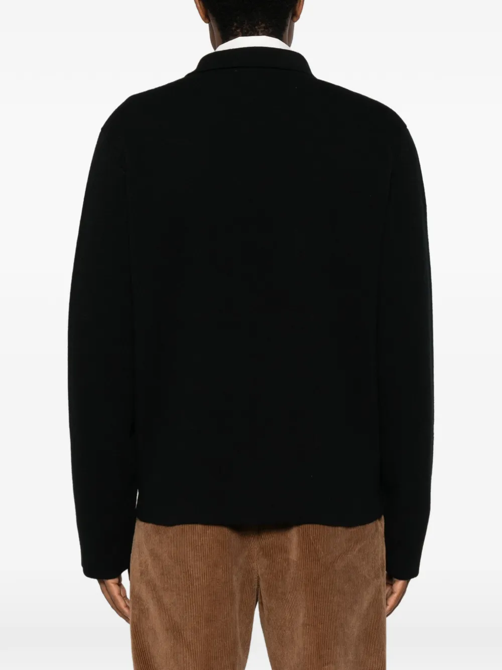 Roberto Collina Vest met klepzak en rits Zwart