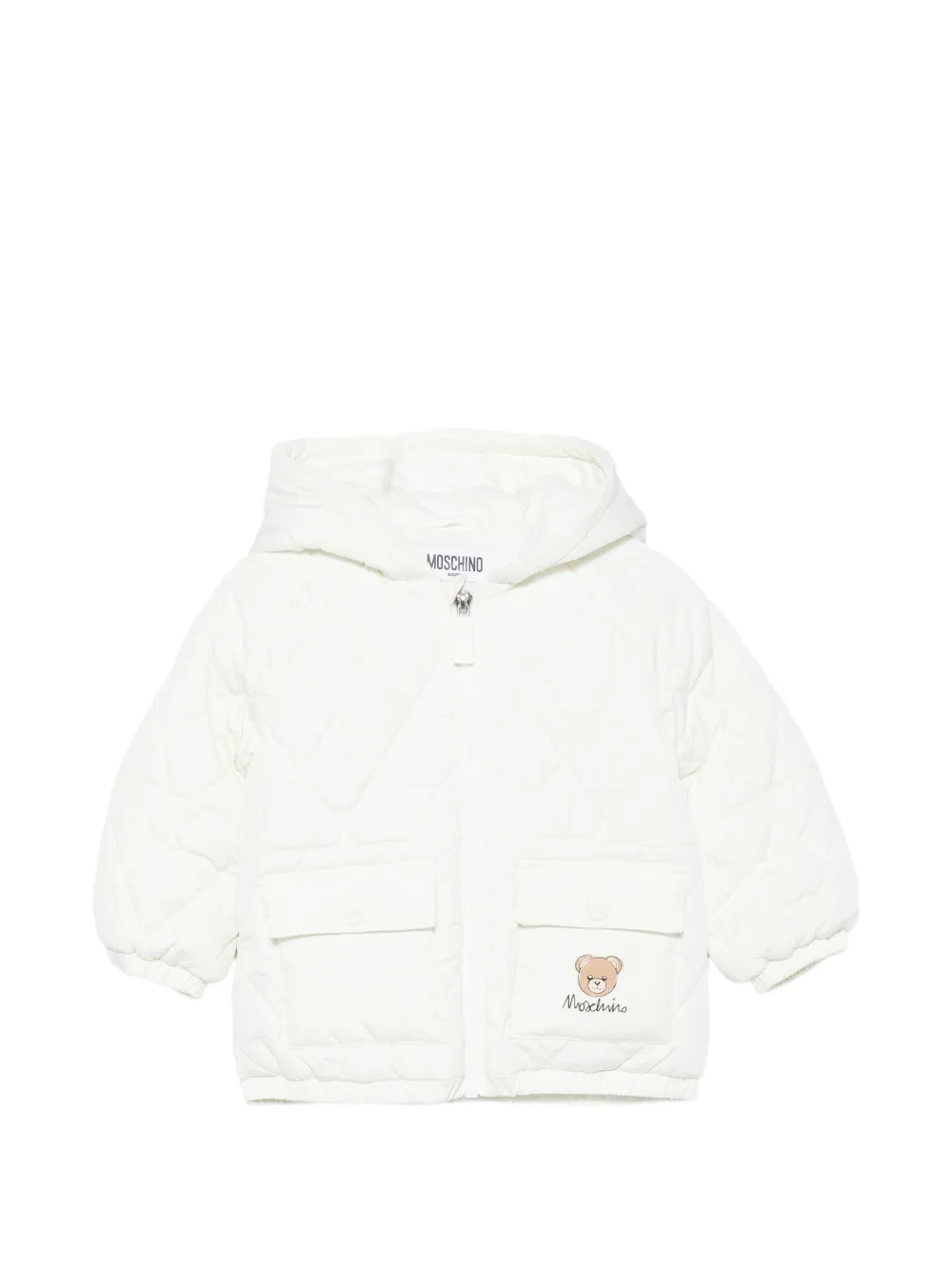 Moschino Kids Teddy Bear quilted jacket Wit