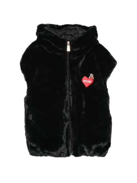 Moschino Kids Teddy Bear faux-fur gilet