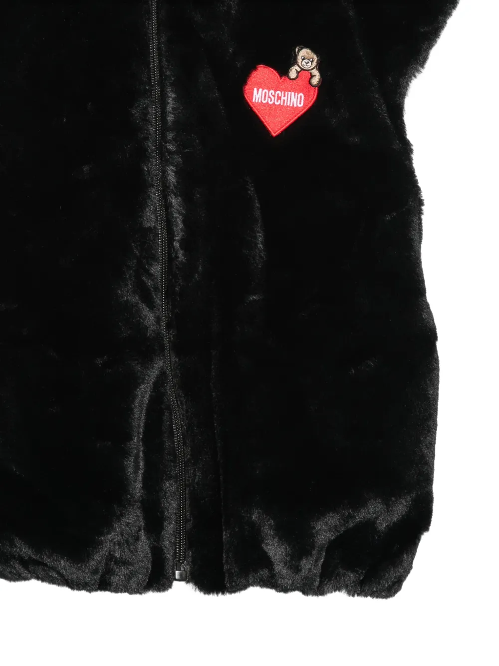 Moschino Kids Teddy Bear faux-fur gilet Zwart